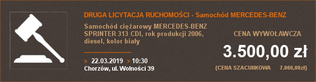 Pierwsza licytacja nieruchomości - Spółdzielcze własnościowe prawo do lokalu w chorzowie